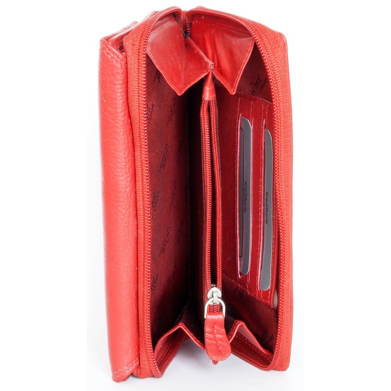 Ladies Quality Red Leather Wallet HMT Zip Coin Pocket