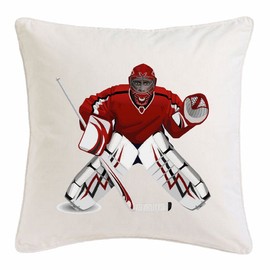 Cushion Cover 40 x 40 cm Ice Hockey Puck Ice Hockey Team Sports Ice Hockey Stick Microfibre in White