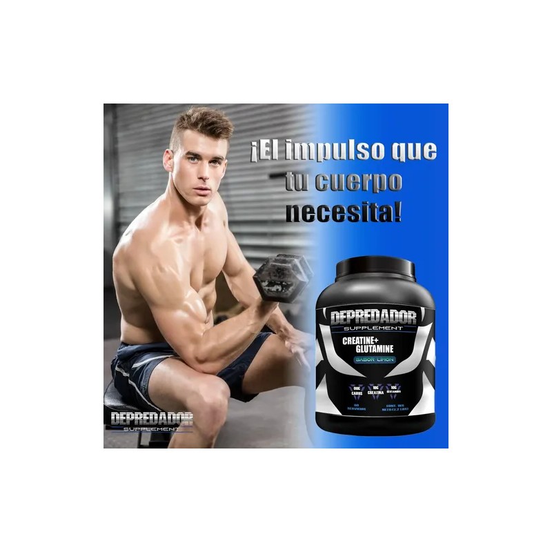 Creatina Glutamina Depredador Protein 1 Kg 50 Servicios