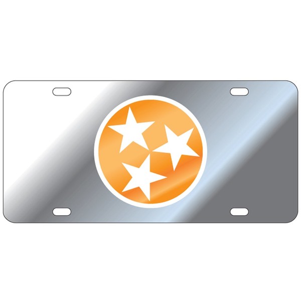 Craftique Tennessee Volunteers Mirror Tri-Star Laser Cut License Plate