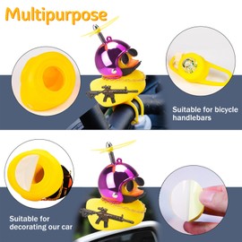 wonuu Rubber Duck Car Ornaments, Squeeze Duck Dashboard Decorations Bicycle Decor for Cycling Motorcycle & Bicycle Accessories Decorations (Pink-L&G)
