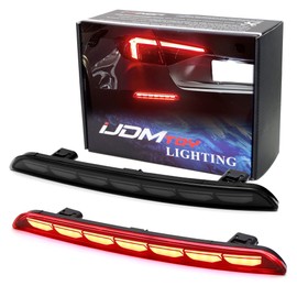 iJDMTOY Full LED Rear Bumper Reflector Replace LED Lights Compatible With 2022-up Honda Civic Sedan, Function as Tail, Brake & Rear Fog Lamps (Smoked Lens)