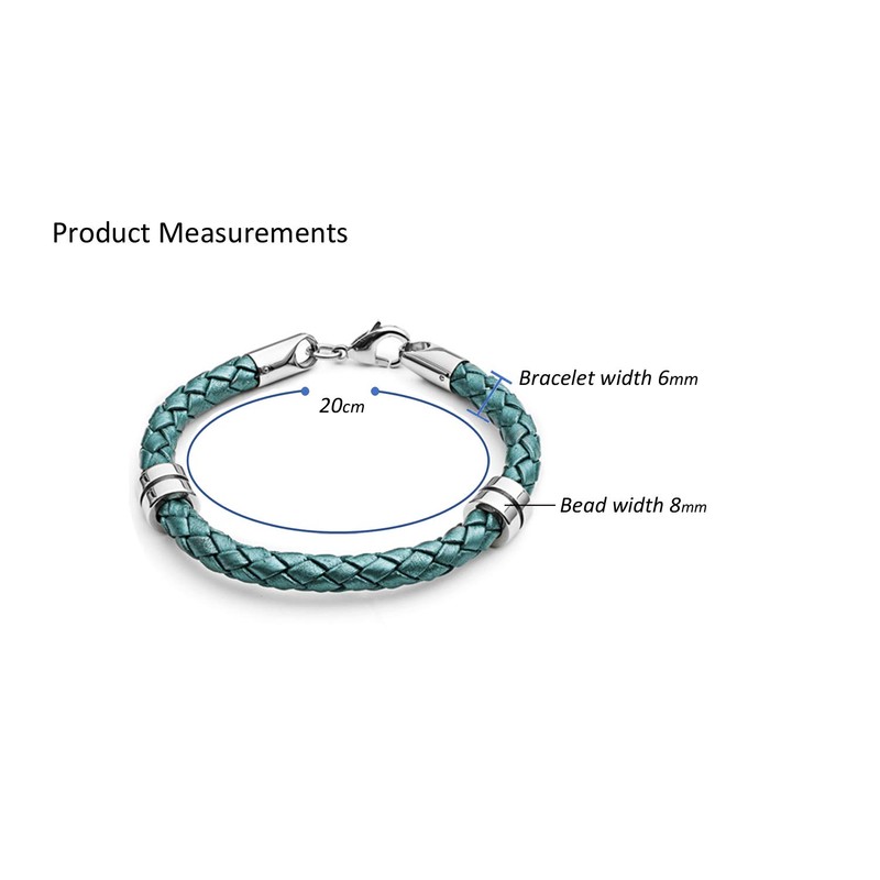 Tribal Steel Women's Jade Green Rondel Leather Bracelet - Ladies