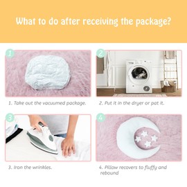 Xanewza Newborn Photography Props, Crescent Moon Posing Pillow and Stars, Baby Photo Props Decor Basket Photo Props Baby Photo Shoot Props Studio Accessories