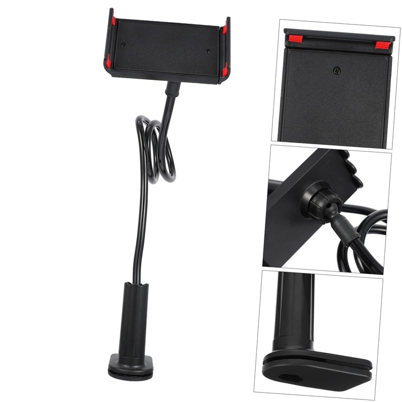 TEHAUX Adjustable Gooseneck Phone Holder Rotating Tablet Bracket with Clamp