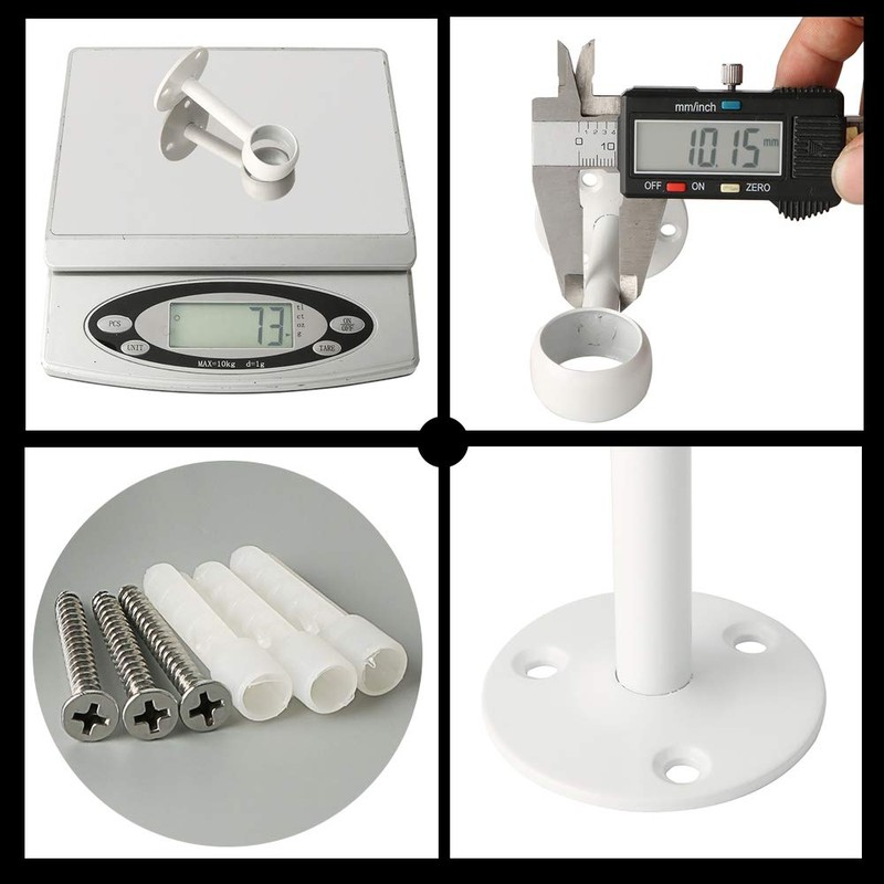 SAYAYO Curtain Pole Holder Ceiling Mount White with Screws for
