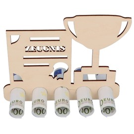 Spruchreif Money gift for examination, original gift made of wood for passing exams and graduation, perfect gift idea for a certificate