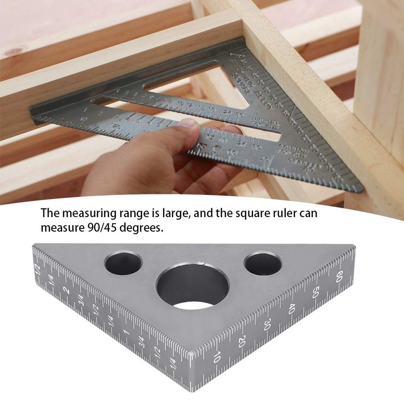 Cuadrados de carpintería, regla triangular, aleación de aluminio, calibre de