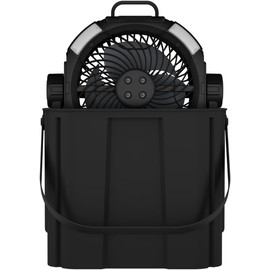Misting Fan Portable Camping Fan 42800mAh Rechargeable with Remote Control, 3 LED Light & Stepless Speed Control & Cooling Spray with 6L Bucket, Timer Function, Portable Handle, Rotating Hanging Hook