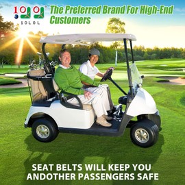 10L0L Universal 2 Passenger Golf Cart Seat Belt Bracket Kit for EZGO, Club Car, Yamaha, Fits Front Seat, with Bracket
