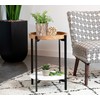 Coaster Furniture Round Marble Shelf Natural and Black Accent Table