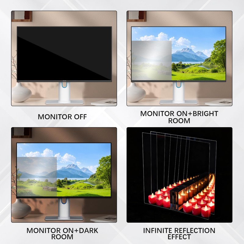 Yudlto 3 Pcs Acrylic Two Way Mirror Sheets - 12x12x0.04