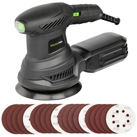 GALAX PRO 2.5A Rotary Orbital Sander, 300W Electric Orbital Sander with 6 Various Speeds 6000-13000RPM,4.9-Inch with 20PCS Sandpapers,1 dust canister,Fit for Woodworking, Sanding, Polishing