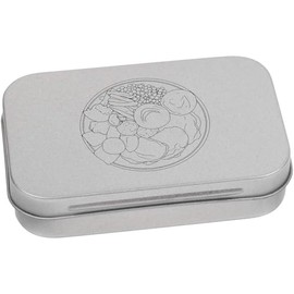 Azeeda 95mm 'Roast Dinner Plate' Metal Hinged Tin/Storage Box (TT00246801)
