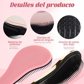 2 Piezas Cepillo desenredante,Cepillo para Cabello, Antiestático Cepillo para Cabello Favorece Crecimiento del Cabello, Evita Encrespamiento, en Húmedo y en Seco, Peina Cabello, Apto para Todo Tipo de Cabellos.