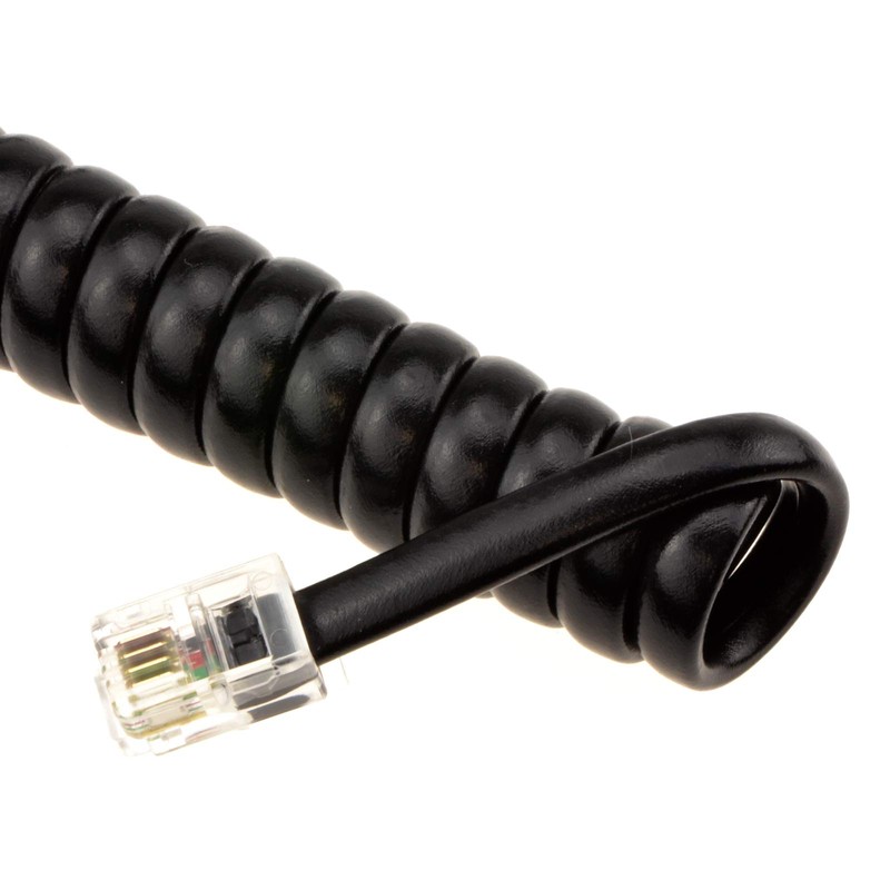 kenable Telephone Handset Coiled RJ10 Plug to RJ10 Plug Cable