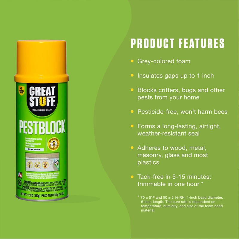 Great Stuff Pestblock 12 oz Insulating Foam Sealant, Gray