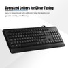 Wired Large Print Keyboard White Bold Jumbo Letters Silent Backlit