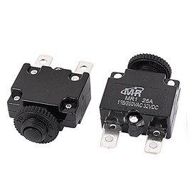 uxcell AC 125V/250V 25A Reset Button Overload Protector Circuit Breaker 2Pcs