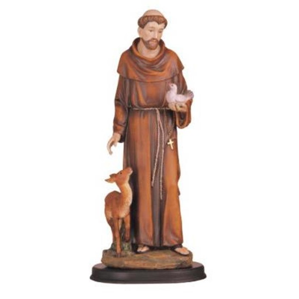 George S. Chen Imports 5-Inch Saint Francis Holy Figurine Religious Decoration Statue Decor
