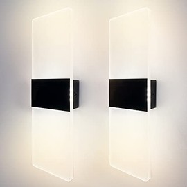 2Pack RV LED Wall Sconce with Switch, 12Volts RV Interior Vanity Light Fixture with Acrylic Lens, LED Bedside Light for RV Motorhome Camper Trailer