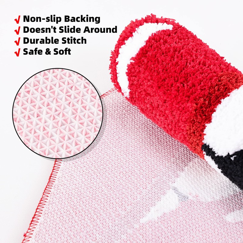 Panstar Red Lips Bathroom Rug, Cute Funny Biting Lips Shaped