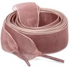 WEGOODZF Satin Ribbon Shoe Laces: 2cm Brown Pink Flat Snow