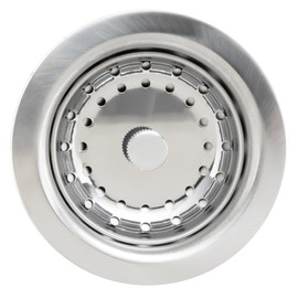 RecPro RV Sink Drain | Fits 3.5" Drain Holes | 3 1/4" Removable Strainer | 1 1/2" Threading | Stainless Steel Material (Stainless Steel)