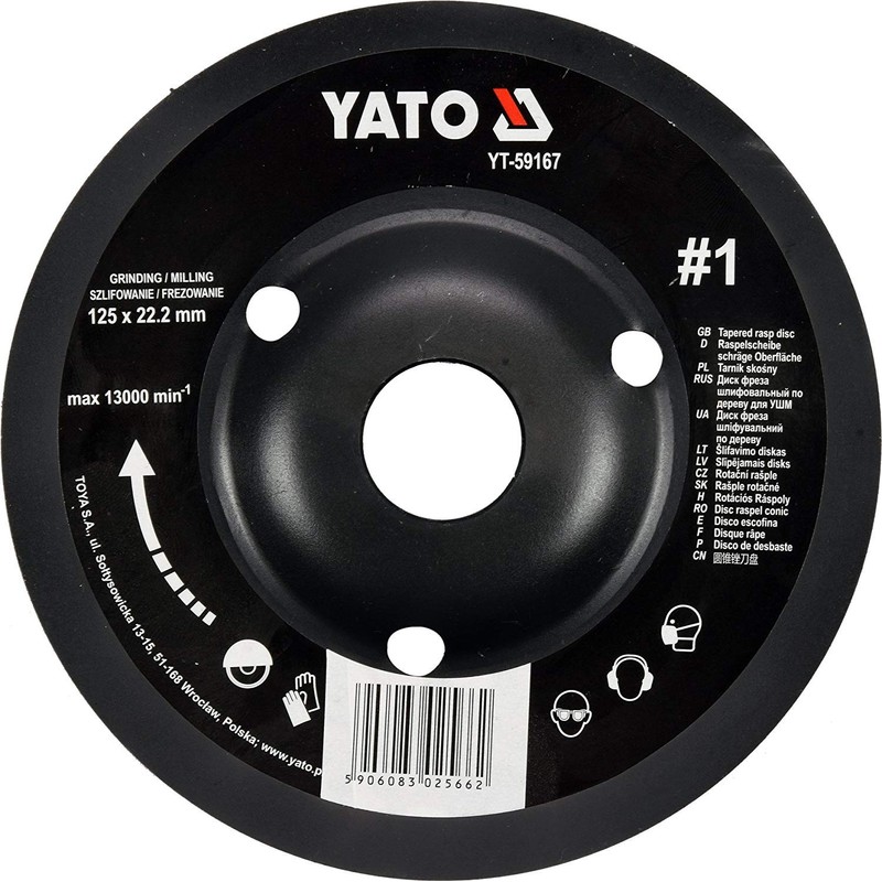 Yato Professional Rasp Disc for Angle Grinder Selection 115 mm