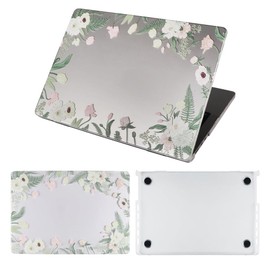 IMMOENUC for 2024-2022 MacBook Air 13 M3/M2 Chip（A3113 A2681） 13 inch Case Matte Hard Shell Plastic Protective Cover Lightweight, Durable (Floral Wreath)