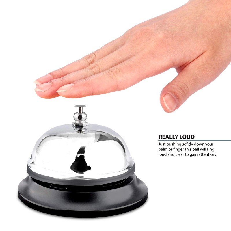 Call Bell Chrome Finish. Hand front desk ringing bell service