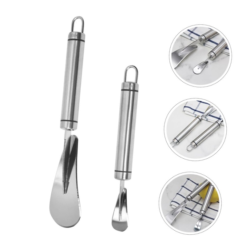 Ciieeo 2pcs Stainless Steel Orange Peeler Efficient Citrus Peeling Tools