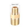 TOP-VIGOR 5Pcs Brass Pipe Fitting, Hex Nipple 1/4 BSP Male