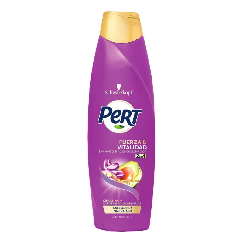 Shampoo y acondicionador Fuerza y vitalidad Keratina 650ml Pert