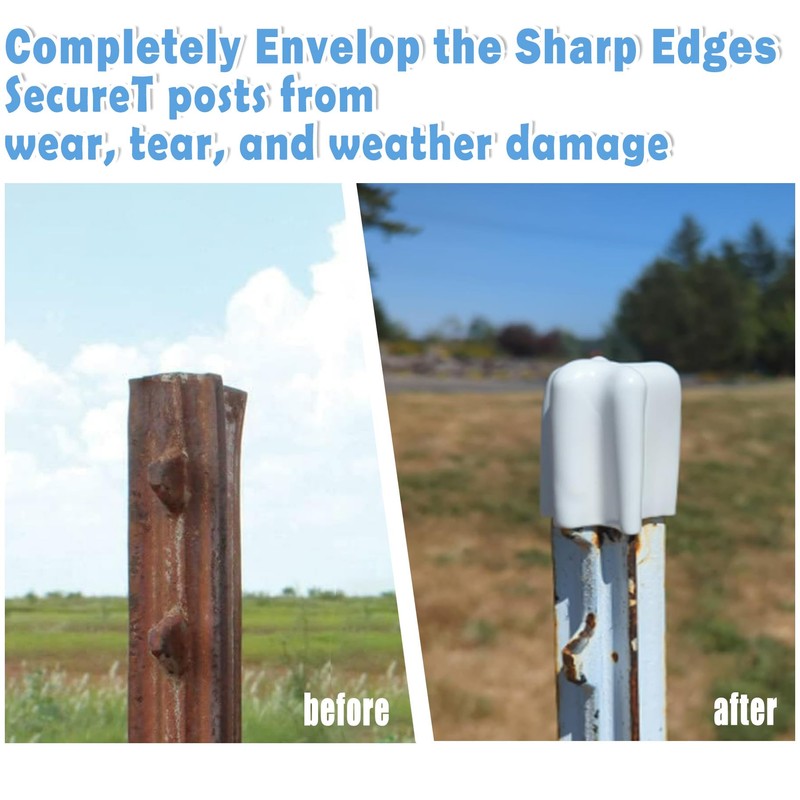 50PCS T Post Caps, Vinyl T Posts Cap Safety Topper