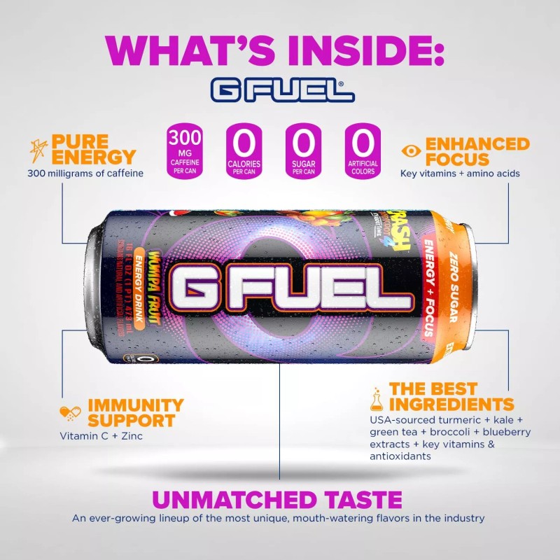 G Fuel Wumpa Fruit Energy Drink 16 Fl Oz Pack
