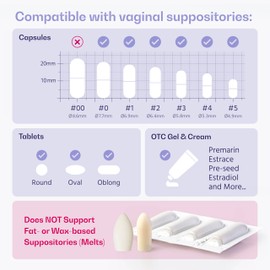 VWELL MaxComfort Tapered Vaginal Rectal Suppository Applicator Fits Most Prescription Capsule, Tablet, Pill, Gel, Cream (Universal)