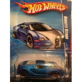 Hot Wheels 2010-160 Blue Bugatti Veyron Hot Auction 1:64 Scale