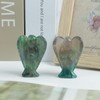Lovionus89 Natural Green Fluorite Angel Statue, Hand Carved Stone Healing