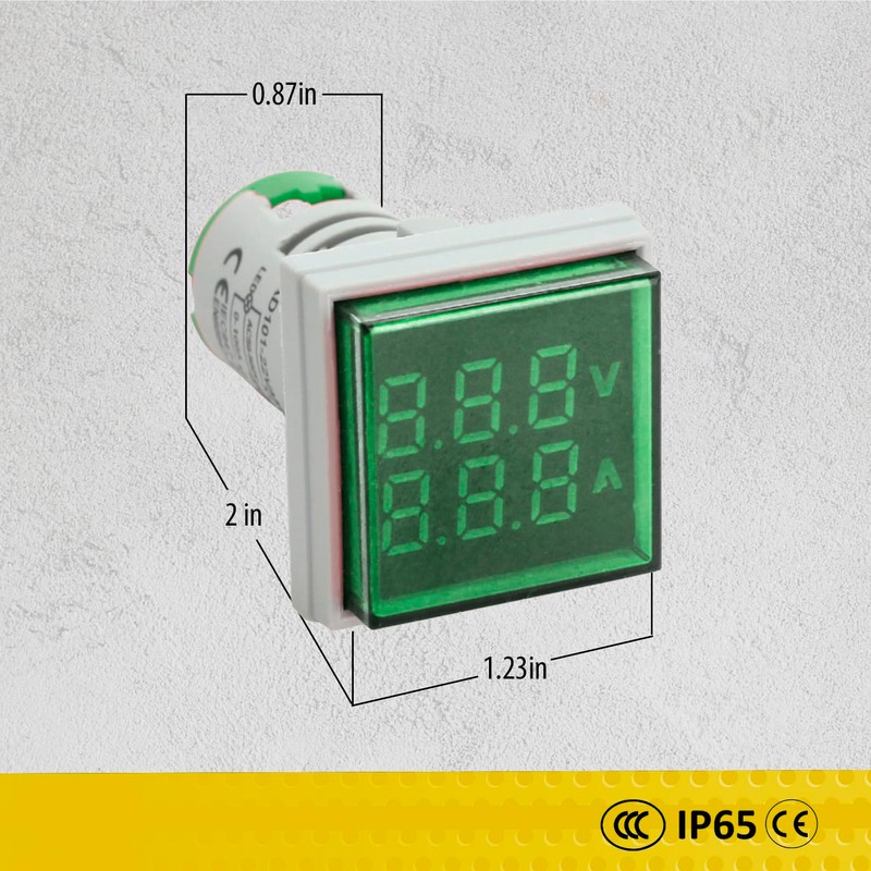 LED Voltage Display Panel Mount Volt Amp Meter, AD101-22VAMS 22mm