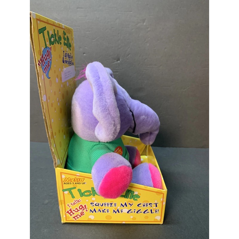 Metro 1997 Tickle Twins - Ellie Elephant Purple Plush New