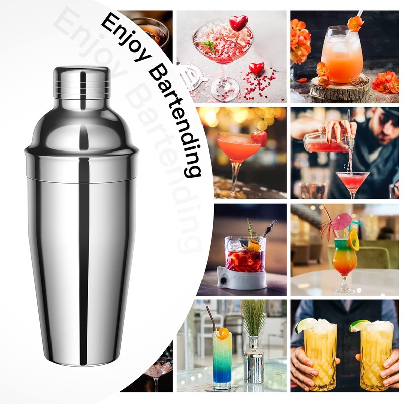 Sosayet Cocktail Shaker Set, 10-Piece Stainless Steel Cocktail Set with