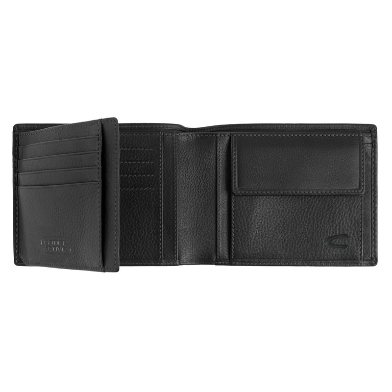 camel active Atlanta Herren Geldbörse Querformat RFID Leder Mittelgroß Schwarz
