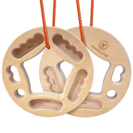 MonkeyTail Hangboard Fingerboard Climbing Rings Finger Strength Device for Pull-Ups Grip Strength Training Indoor and Outdoor Double-Sided Non-Slip Portable