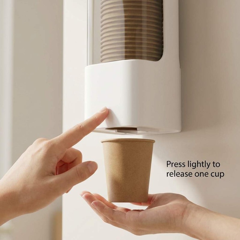 QWORK Wall Mounted Paper Cup Dispenser Set – 2 Pack,