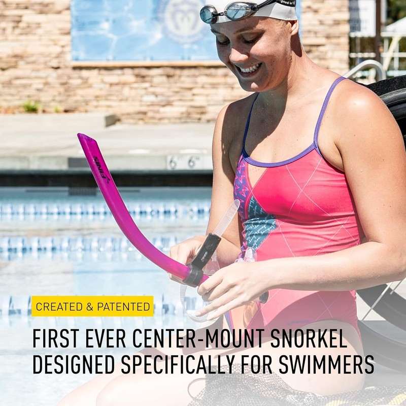 FINIS Original Swimmer’s Snorkel, Center-Mount Design, Adult, Pink