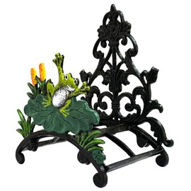 Wall Mounted Garden Hose Holder - Heavy Duty Cast Iron Water Hose Holder for Indoor Outdoor, Garden & Yard Decoration Water Pipe Hanger, Metal Sturdy Hose Rack Reel Storage Butler (Rose)