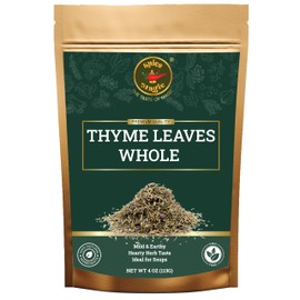 Spice Magic-Thyme Leaves Whole-4Oz|Dried Thyme Herb, Dried Mediterranean Herb|Full-Flavor Dry and Exquisitely Fragnant Tyme Seasoning|Perfect for Soups, Sauces, Meat, Seafood.
