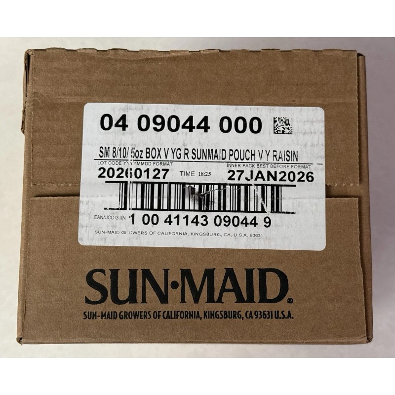 Sun Maid Vanilla Yogurt Covered Raisin Mini Snack Packs 80