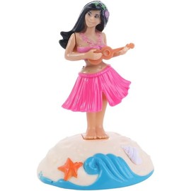 Pink Solar Powered Dancing Girl Swinging Hawaiian Girl Grass Skirt Swing Shaking Head Doll Car Dashboard Dancing Figure Solar Dancing Figurines Desktop Ornaments Solar Power Kits